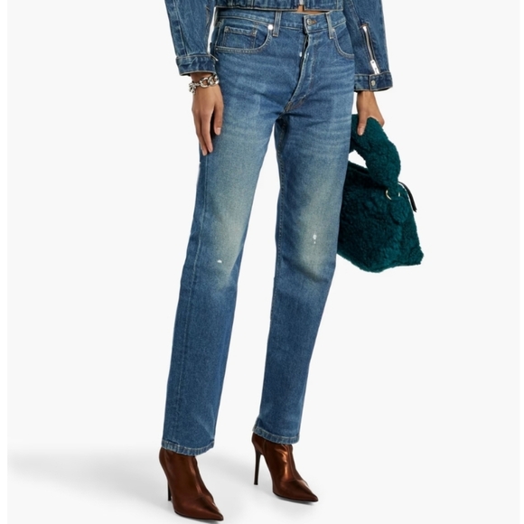 $298 EB DENIM Distressed Baggy Straight Leg Jeans - Picture 2 of 11